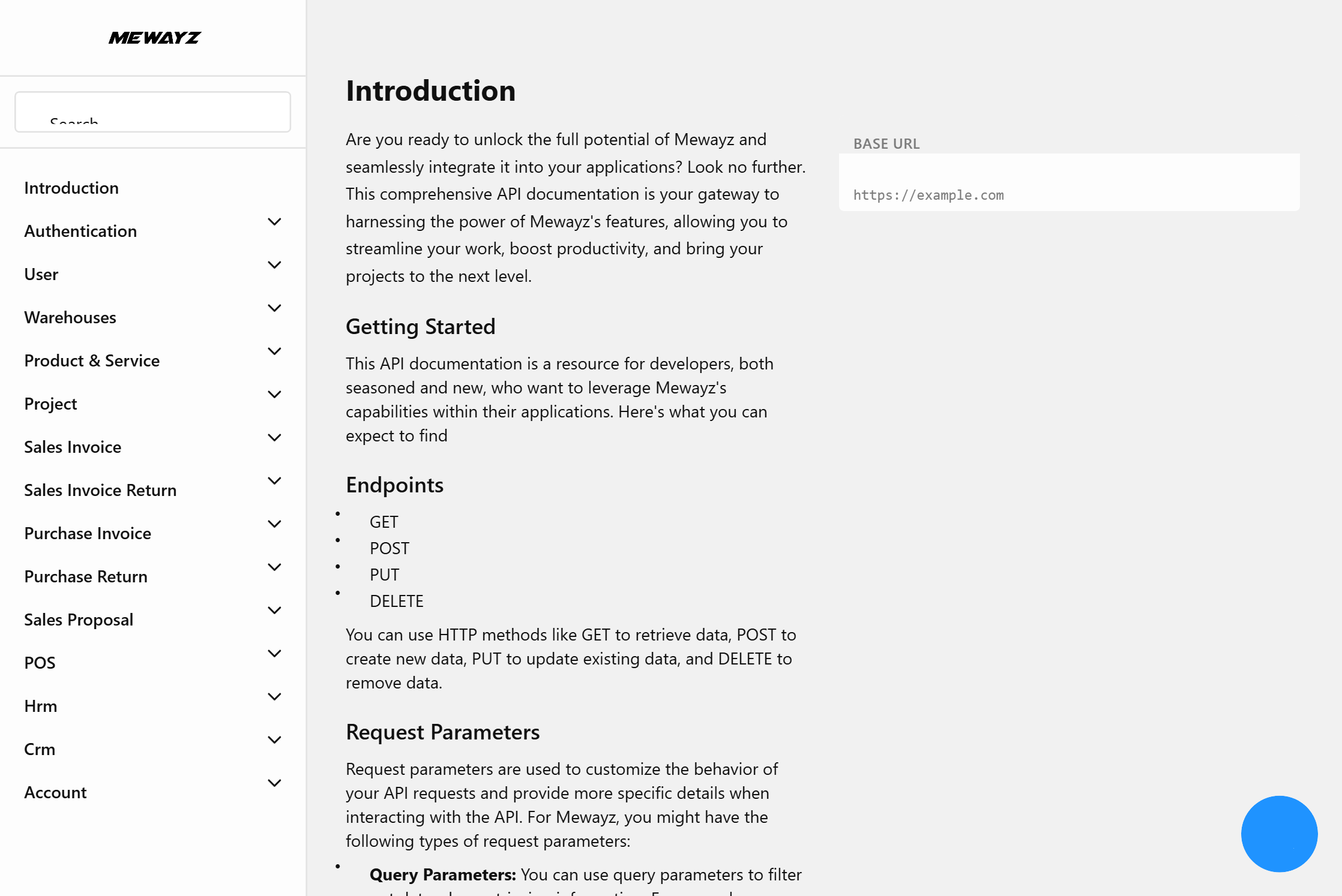 API Documentation - Mewayz