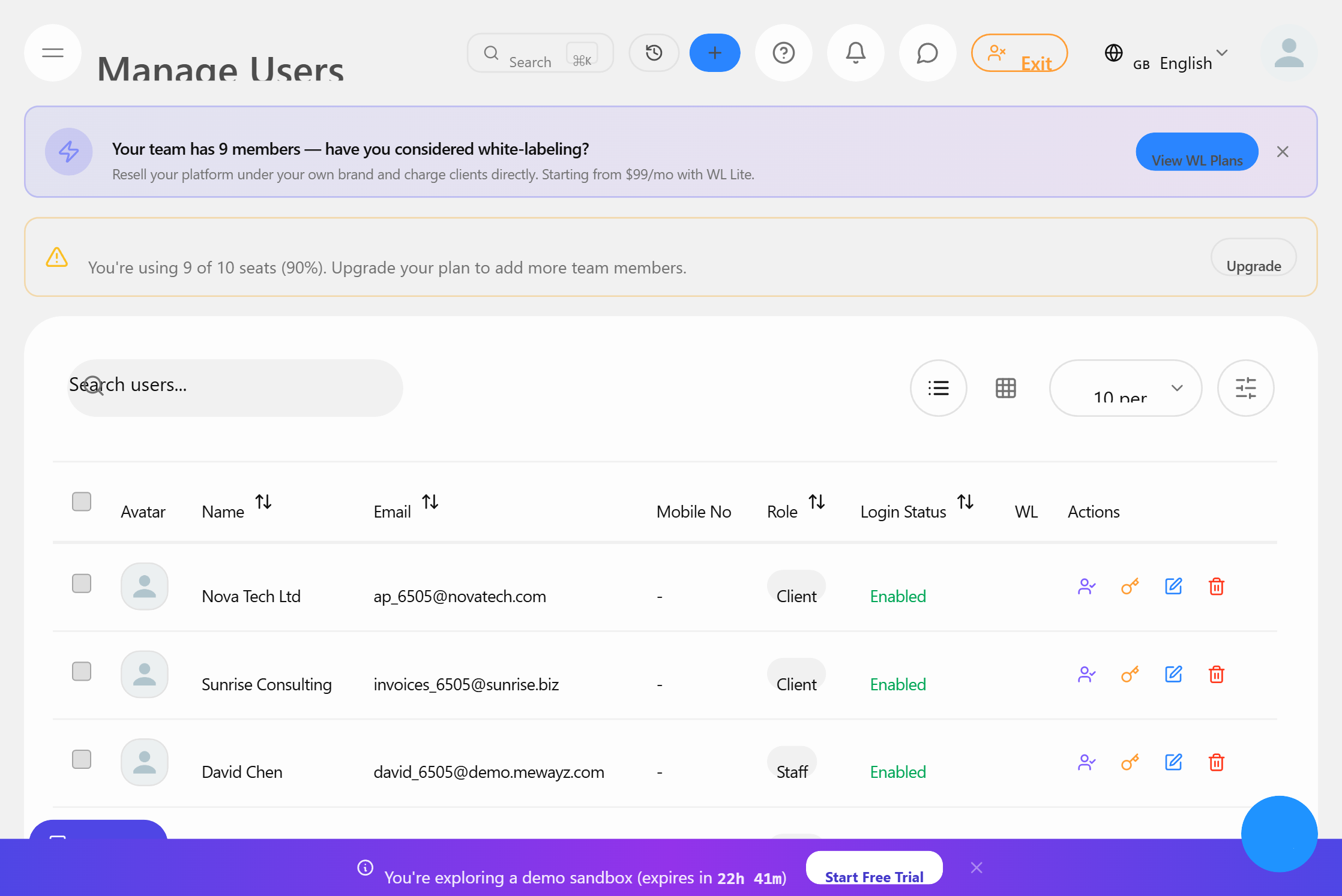 User Management - Mewayz